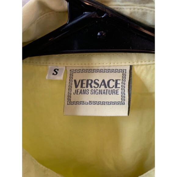 VTG 90s Versace Jeans Signature Mens Button-Up Cotton Shirt Size S Italy  RAA104 - Picture 3 of 9